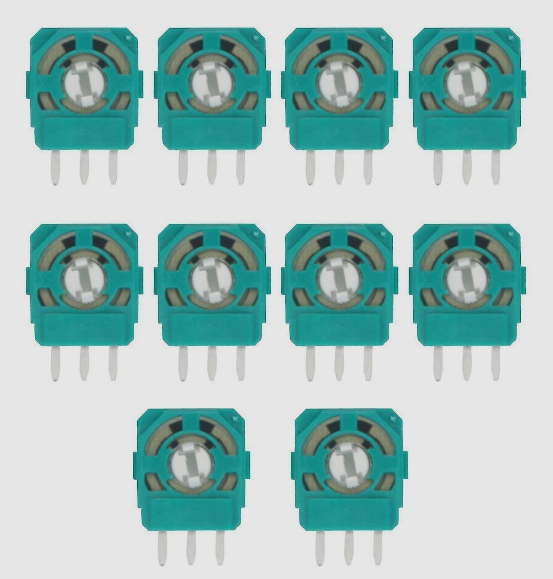 2.1KΩ Potentiometer Resistors (3-Pin, 10-Pack) – ALPS-Type Joystick (Green)