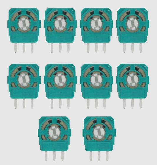 2.1KΩ Potentiometer Resistors (3-Pin, 10-Pack) – ALPS-Type Joystick (Green)