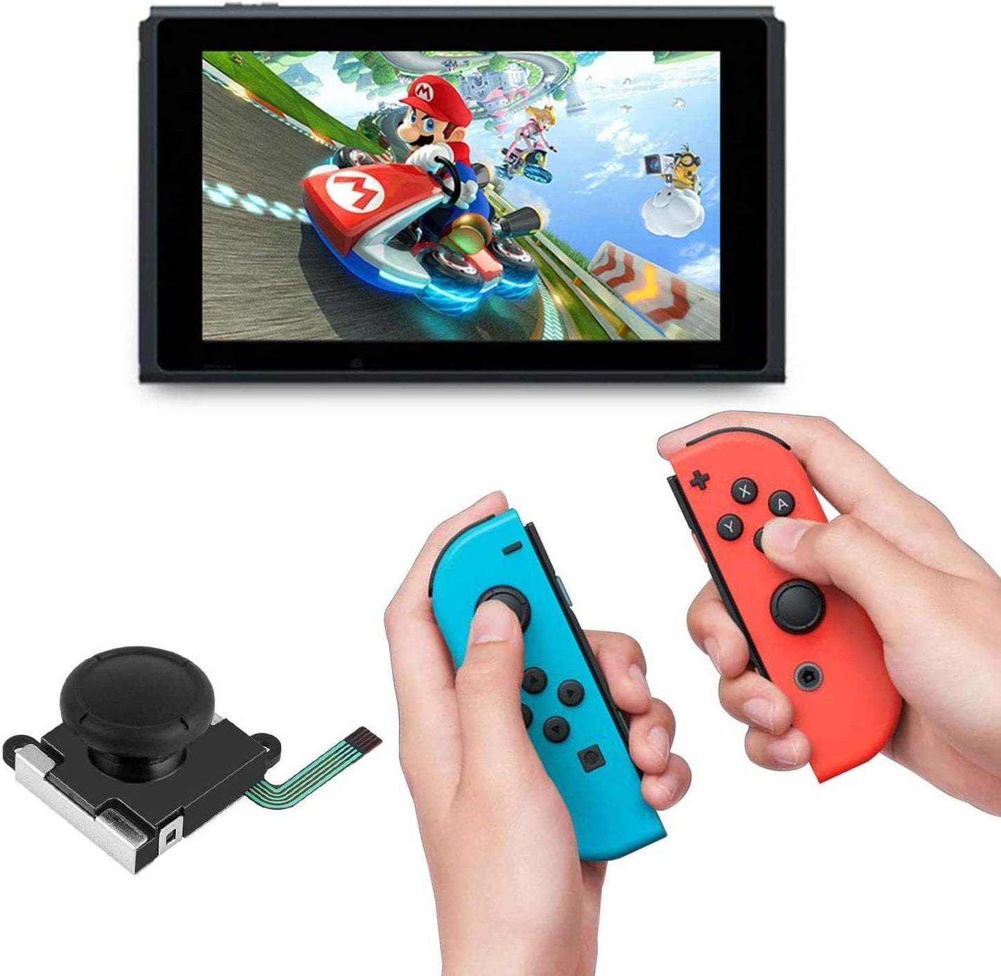 Nintendo Switch Joy-Con 3D Analog Stick – Blue, Red, Black, White (Single & 2-Pack)