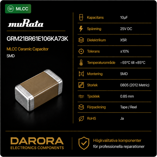 Murata 10µF 25V 0805 MLCC – GRM21BR61E106KA73K