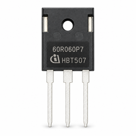 Infineon 600V 48A CoolMOS P7 N-Channel MOSFET TO-247 – IPW60R060P7 – produktbild på vit bakgrund