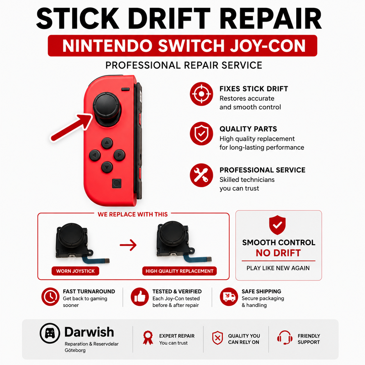 Nintendo Switch Joy-Con Stick Drift Repair Service