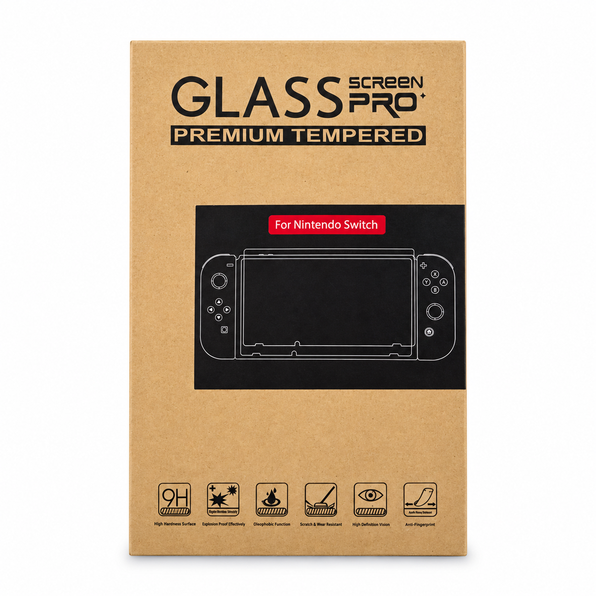 Förpackning för skärmskydd i härdat glas till Nintendo Switch
