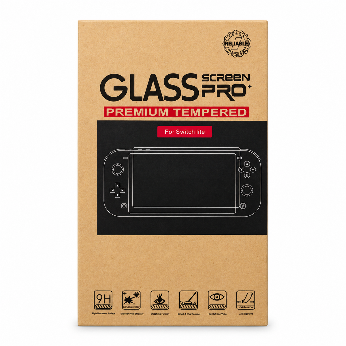 Förpackning för skärmskydd i härdat glas till Nintendo Switch Lite