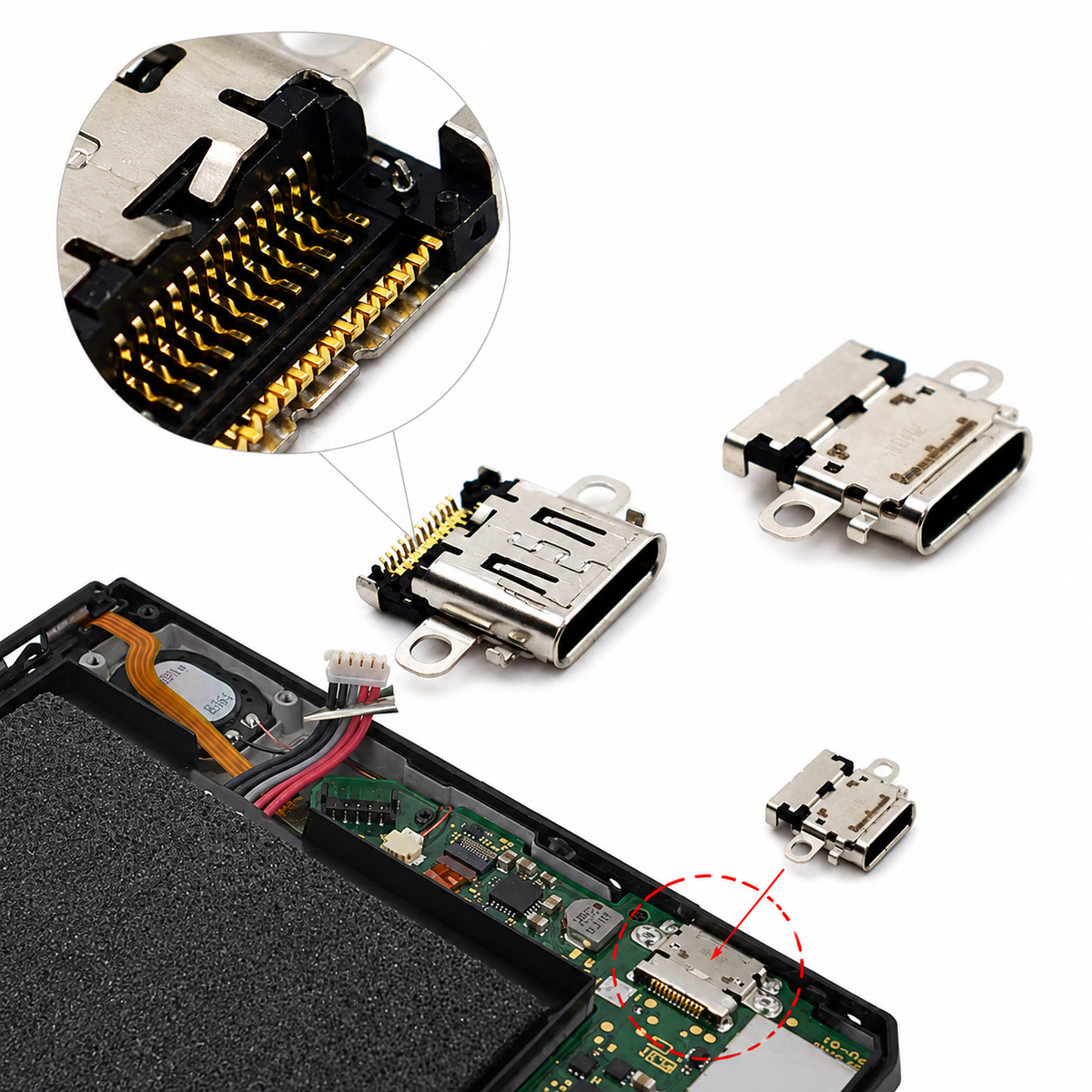 Nintendo Switch USB-C laddningsport för HAC-001 och HAC-001(-01)