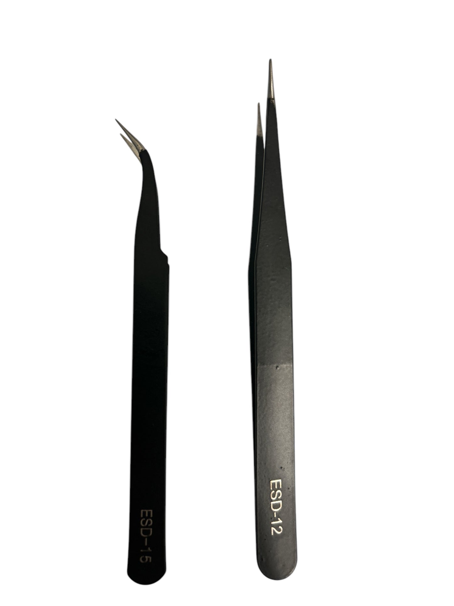 ESD Tweezer Set 2-Pack (Straight & Curved Tip)