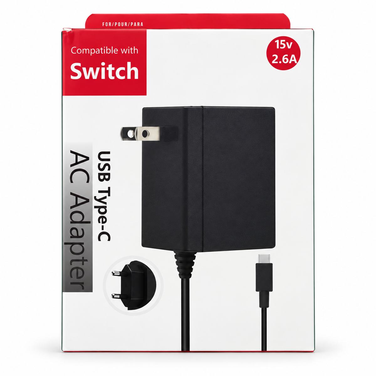 Nintendo Switch USB-C AC Adapter 15V 2,6A förpackning