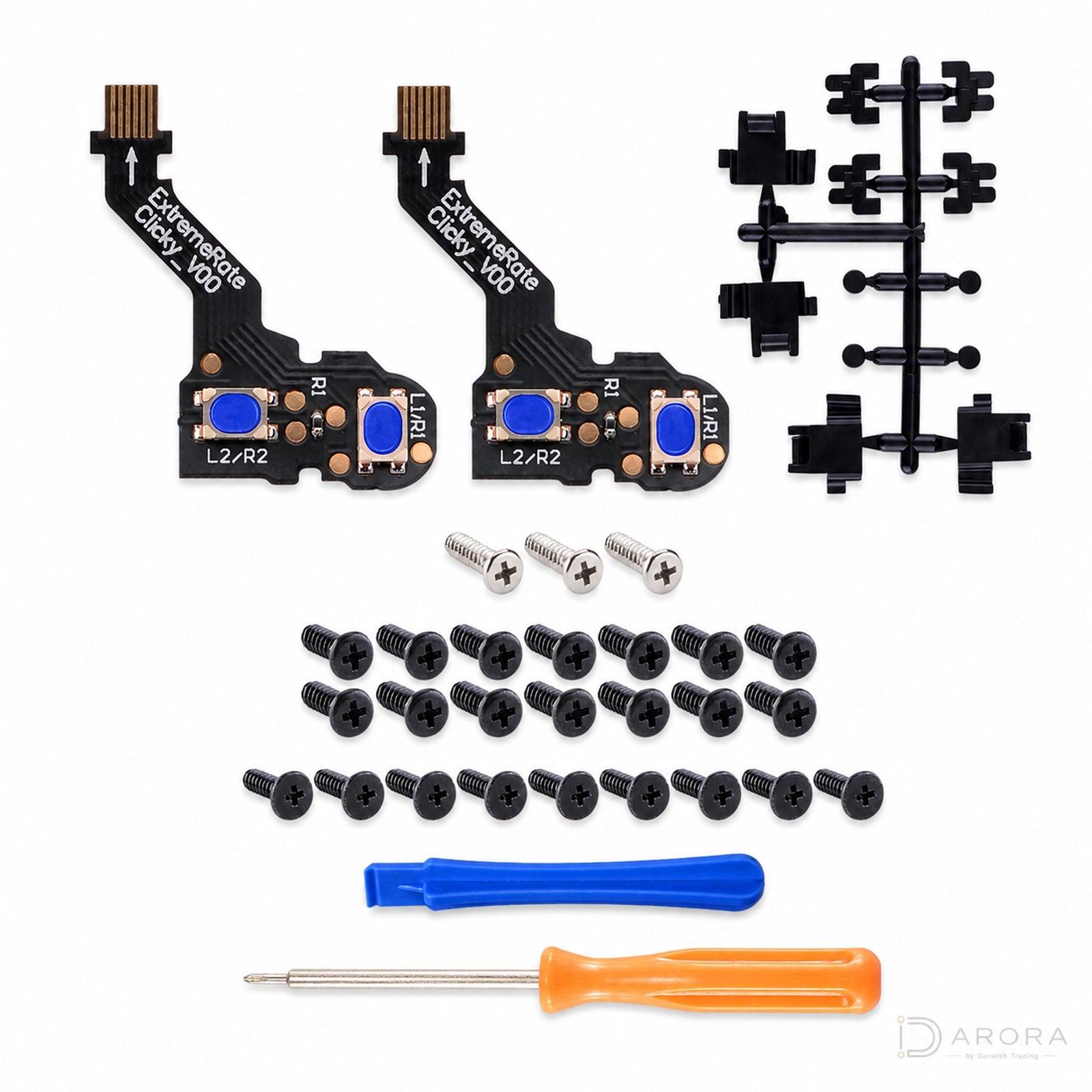 eXtremeRate PFMD005 Clicky Hair Trigger Kit för PS5 DualSense – komplett kit