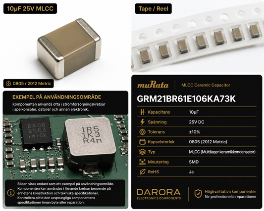 Murata 10µF 25V 0805 MLCC – GRM21BR61E106KA73K