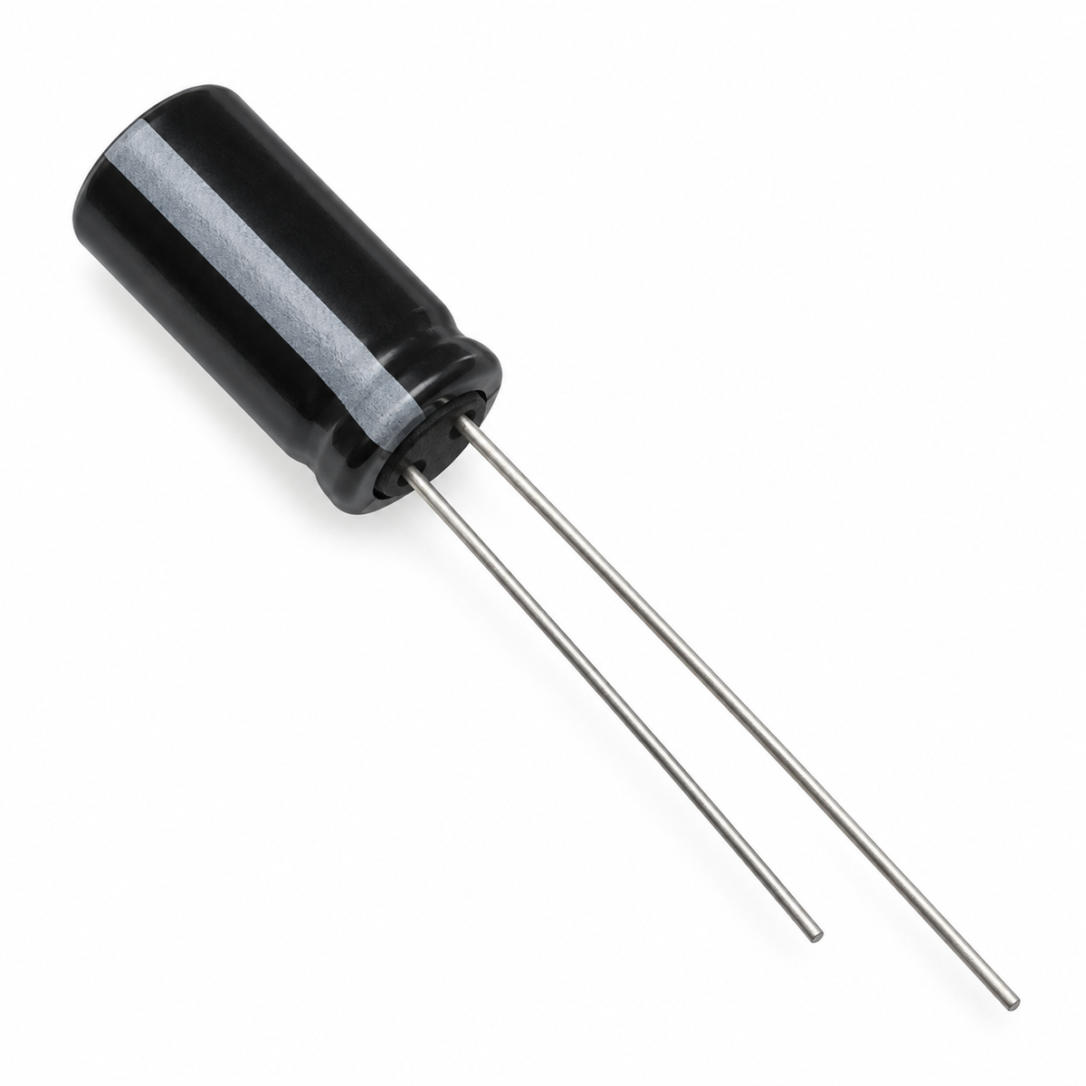 Panasonic 56µF 50V Radial Electrolytic Capacitor – EEU-FR1H560B – representativ produktbild på vit bakgrund